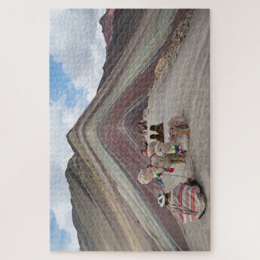 Alpaca on rainbow mountain, Peru Legpuzzel (Verticaal)