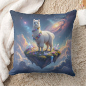  alpaca op een eiland dat in de lucht zweeft kussen (Deken)