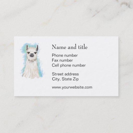 Alpaca Owner Visitekaartje (Achterkant)
