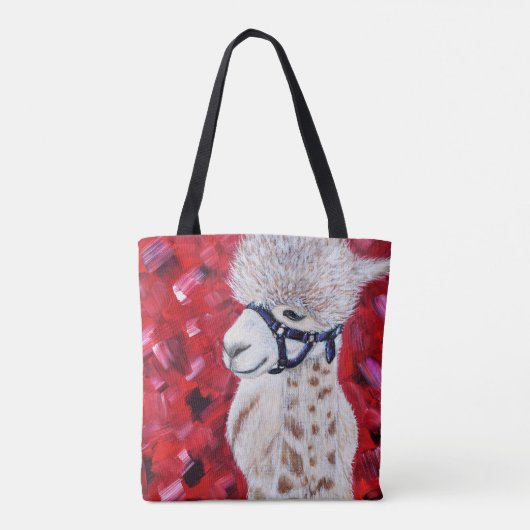 Alpaca Painting Tote Bag (Achterkant)