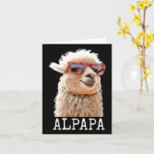 Alpaca Papa Alpapa Lama Vader Schattig Alpaca Vade Kaart (Gele Bloem)