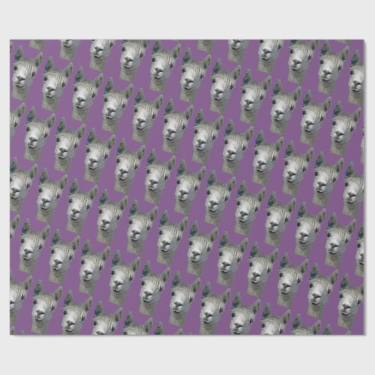Alpaca Paper on Mauve Cadeaupapier (Vlak)