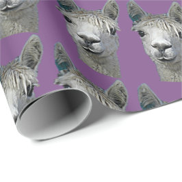 Alpaca Paper on Mauve Cadeaupapier