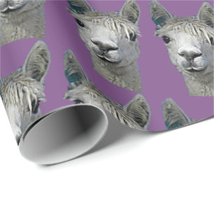 Alpaca Paper on Mauve Cadeaupapier