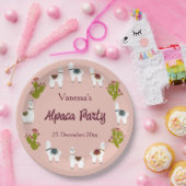 Alpaca Party Cactus Pink Birthday Papieren Bordje (Feest)