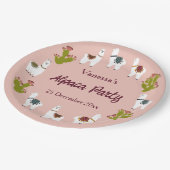 Alpaca Party Cactus Pink Birthday Papieren Bordje (Gekanteld)