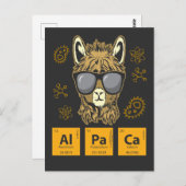 Alpaca Periodic Table Element Chemie Briefkaart (Voorkant / Achterkant)