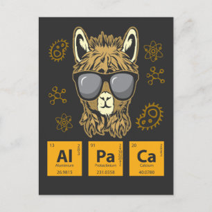 Alpaca Periodic Table Element Chemie Briefkaart