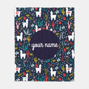 Alpaca Personalized Blanket Fleece Deken