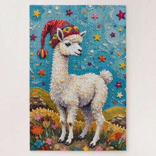 Alpaca Peruaanse Kerst Kwast Muts Legpuzzel