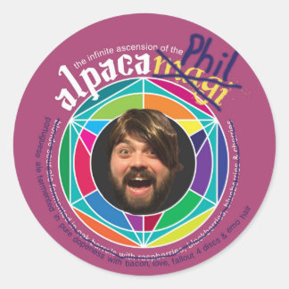 Alpaca Phil Stickers! Ronde Sticker