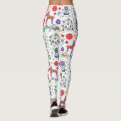 Alpaca Pinata met blauw huis en bloemen Leggings (Achterkant)