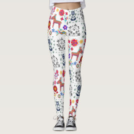 Alpaca Pinata met blauw huis en bloemen Leggings