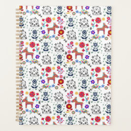 Alpaca Pinata met blauw huis en bloemen Planner