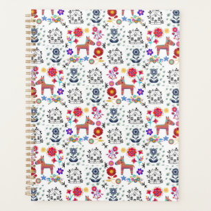 Alpaca Pinata met blauw huis en bloemen Planner