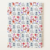 Alpaca Pinata met blauw huis en bloemen Planner (Achterkant)