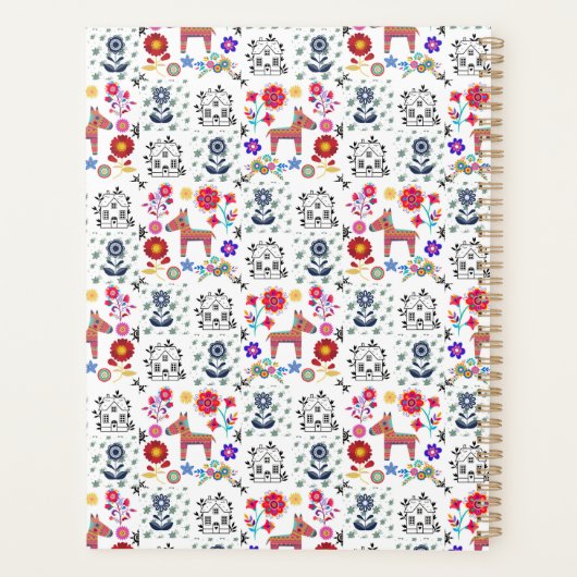 Alpaca Pinata met blauw huis en bloemen Planner (Achterkant)