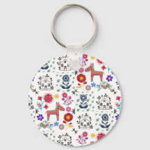 Alpaca Pinata met blauw huis en bloemen