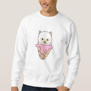 Alpaca Pink Ice Cream Waffle Cute Animals Alpacas Trui