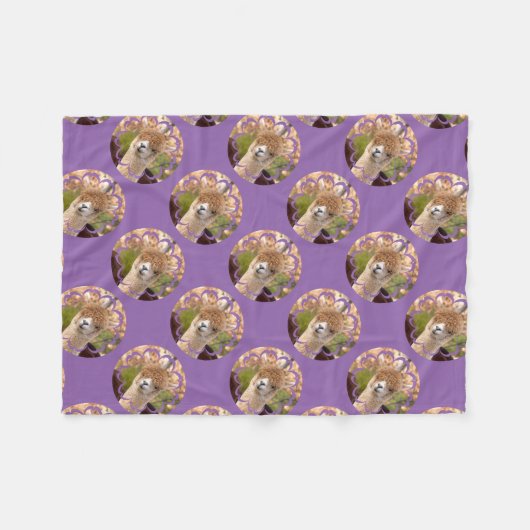 Alpaca Polyester Fleece Blanket Deken (Voorkant (Horizontaal))