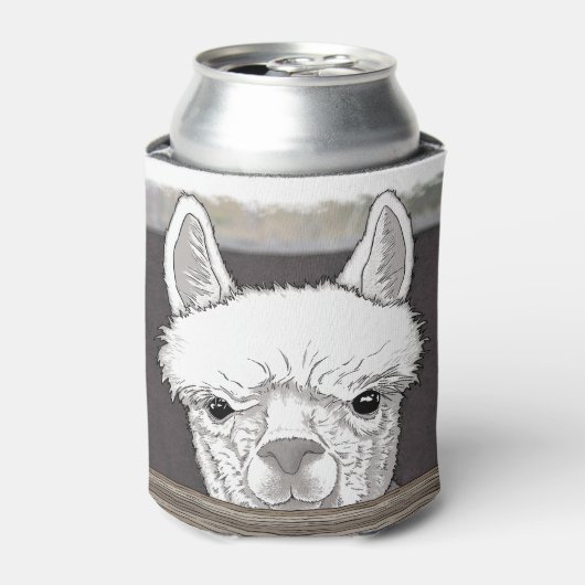 Alpaca Portrait Blikjeskoeler (Blikje Voorkant)