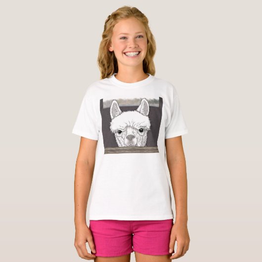 Alpaca Portrait T-shirt (Voorkant volledig)