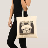 Alpaca Portrait Tote Bag (Voorkant (product))