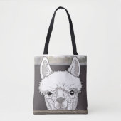 Alpaca Portrait Tote Bag (Voorkant)