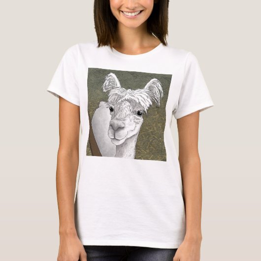 Alpaca Portret 2 T-shirt (Voorkant)