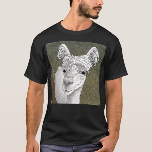 Alpaca Portret 2 T-shirt (Voorkant)