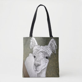 Alpaca Portret 2 Tote Bag