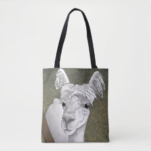 Alpaca Portret 2 Tote Bag