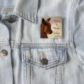Alpaca Prayer Pin Vierkante Button 5,1 Cm (In situ)