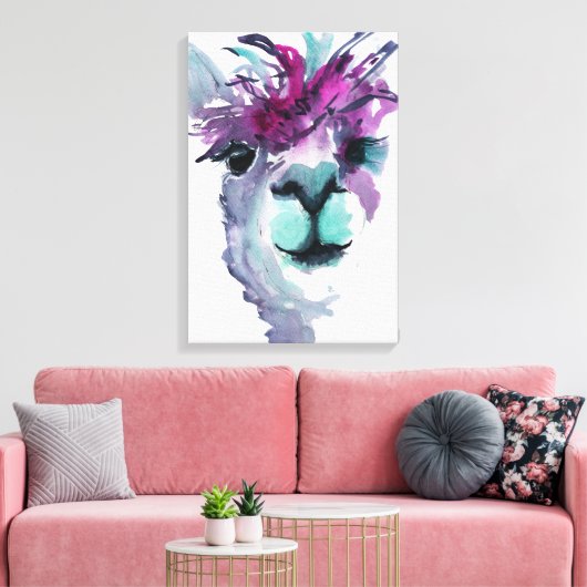 Alpaca Print op canvas. Het perfecte cadeau van Al (Insitu (Woonkamer))