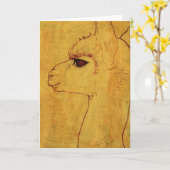 Alpaca profiel Wenskaart Kaart (Gele Bloem)