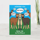 Alpaca Pun Alpacapella Happy Birthday Card Kaart (Voorkant)