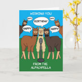Alpaca Pun Alpacapella Happy Birthday Card Kaart (Gele Bloem)