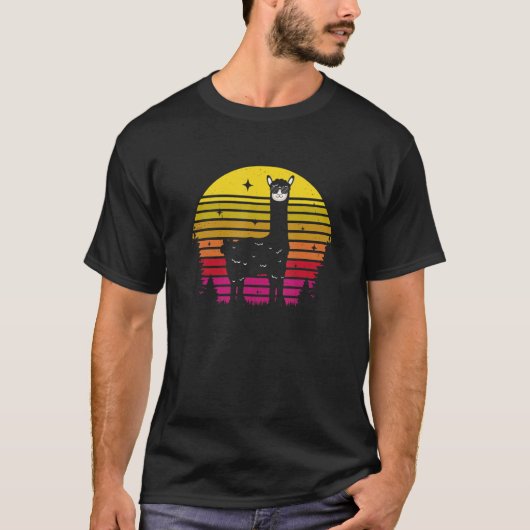 Alpaca Retro Alpacas Llama Animal T-shirt (Voorkant)