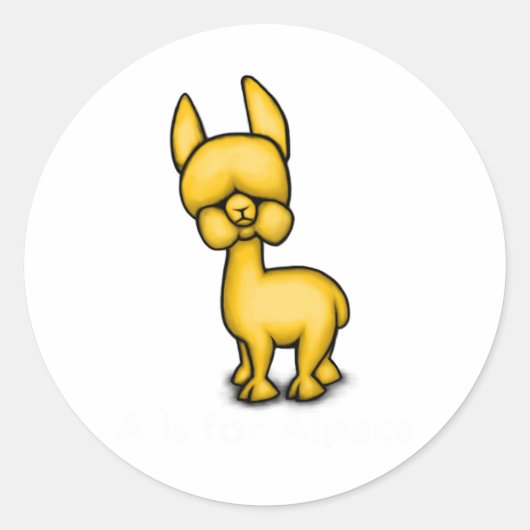 Alpaca Ronde Sticker (Voorkant)