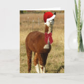 Alpaca Santa Feestdagen Kaart (Voorkant)