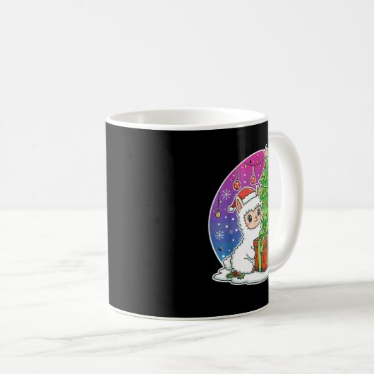 Alpaca Santa Hat Xmas Alpaca Lover Adults Boy Girl Koffiemok (Voorkant rechts)