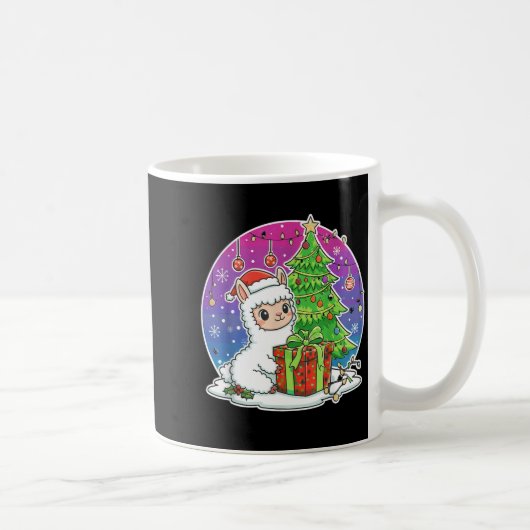 Alpaca Santa Hat Xmas Alpaca Lover Adults Boy Girl Koffiemok (Rechts)