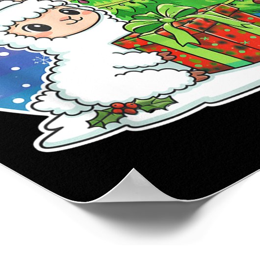 Alpaca Santa Hat Xmas Alpaca Lover Adults Boy Girl Poster (Hoek)
