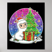 Alpaca Santa Hat Xmas Alpaca Lover Adults Boy Girl Poster (Voorkant)