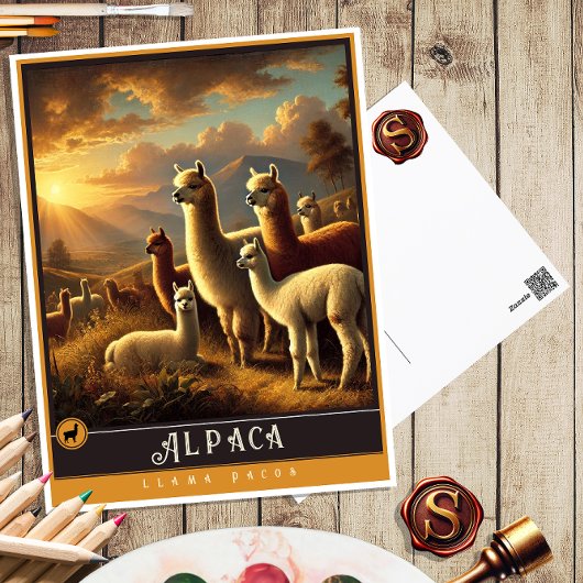Alpaca | Schattige familie  Briefkaart