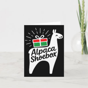 Alpaca schoenendoos kerstkind geven kaart