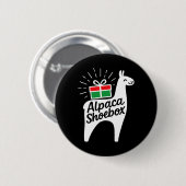 Alpaca schoenendoos kerstkind geven ronde button 5,7 cm (Voorkant /achterkant)