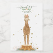 Alpaca script baby shower birthday farm animal voedselcontainer etiket (Enkel label)