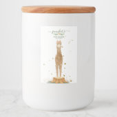 Alpaca script baby shower birthday farm animal voedselcontainer etiket (Voorkant)