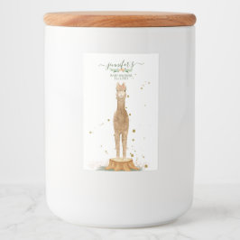 Alpaca script baby shower birthday farm animal voedselcontainer etiket
